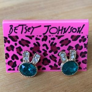 Betsey Johnson Rabbit Stud Earrings NEW
